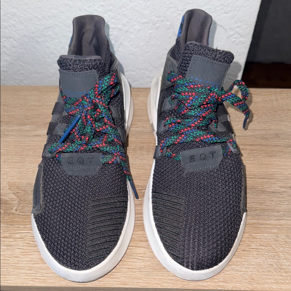 Adidas EQUIPMENT ADV/91-18 Black Athletic Shoes with Multicolor Laces